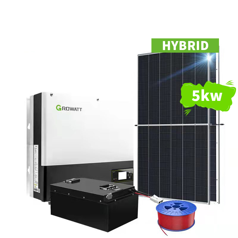 Melhor preço sistema de energia solar 5kw sistema solar híbrido 5000w para armazenamento de loja -Koodsun